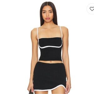 NIA Love Crop Top in Black Terry Size Medium
